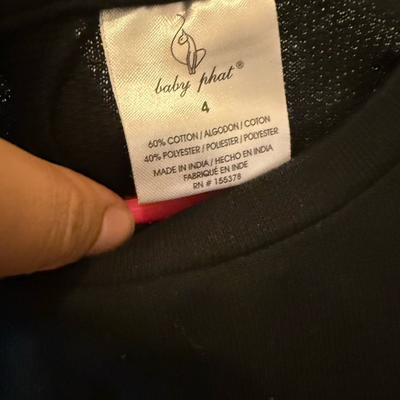 Baby Phat Black Joggers with Colorful Cat Embroidery - Picture 5 of 5